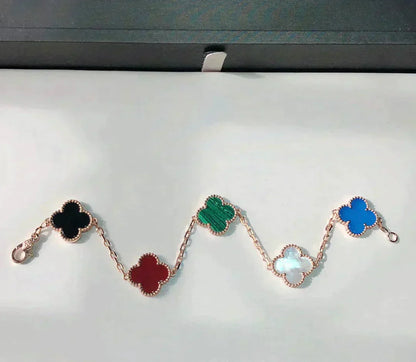 [LumiVibe]CLOVER 5 MOTIFS MULTICOLOR BRACELET