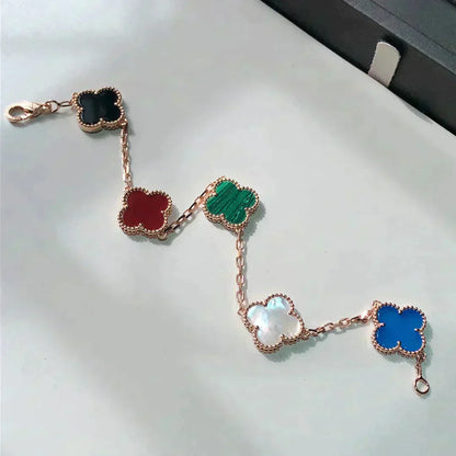 [LumiVibe]CLOVER 5 MOTIFS MULTICOLOR BRACELET