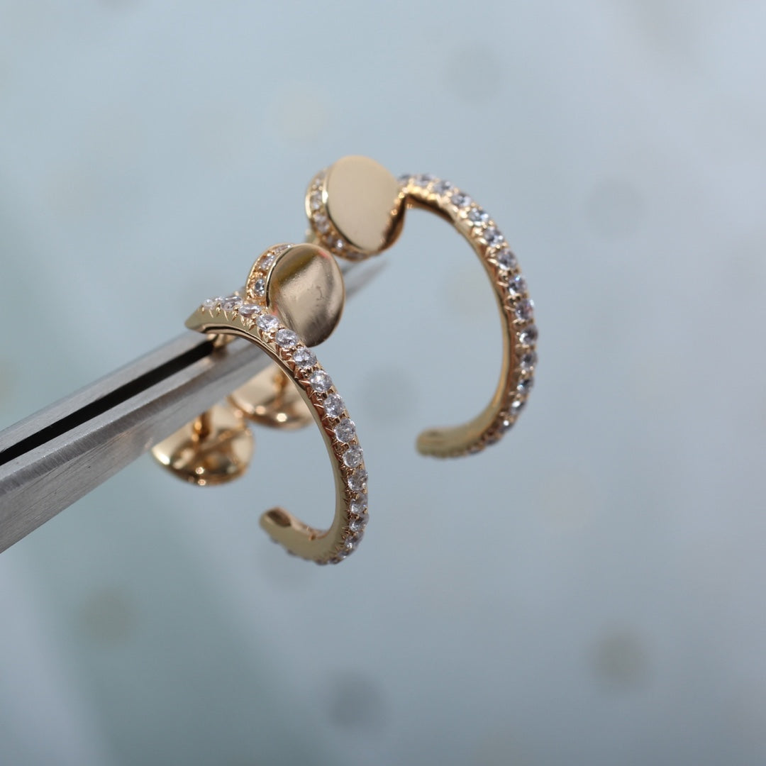 [LumiVibe]JUSTE EARRINGS 12.75MM PINK GOLD DIAMOND