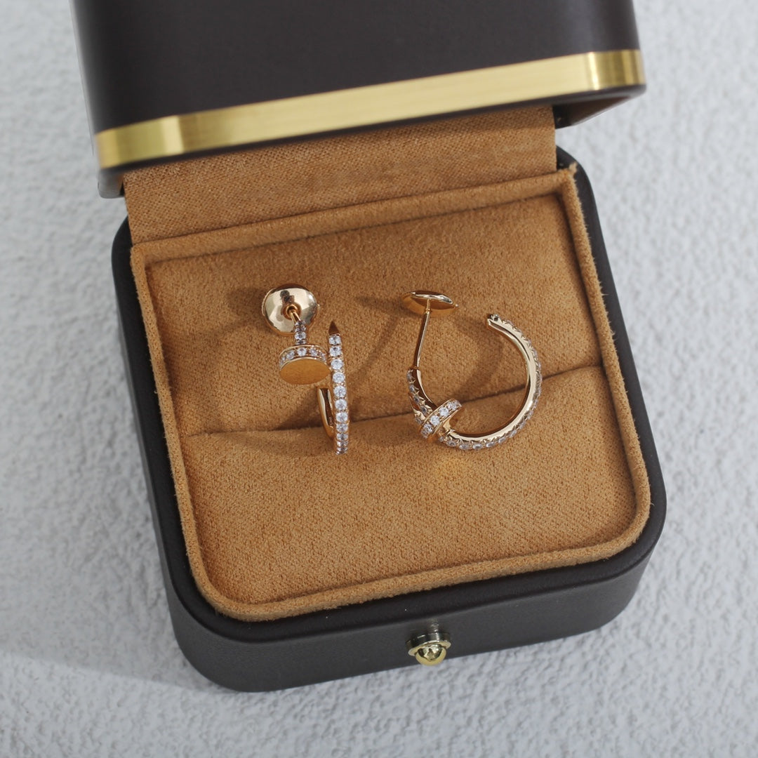 [LumiVibe]JUSTE EARRINGS 12.75MM PINK GOLD DIAMOND