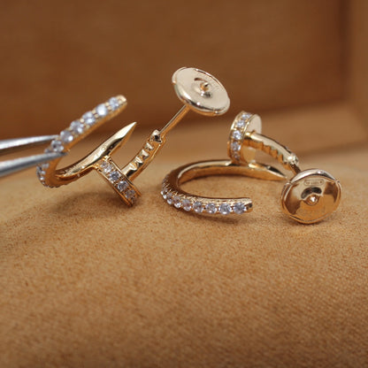 [LumiVibe]JUSTE EARRINGS 12.75MM PINK GOLD DIAMOND