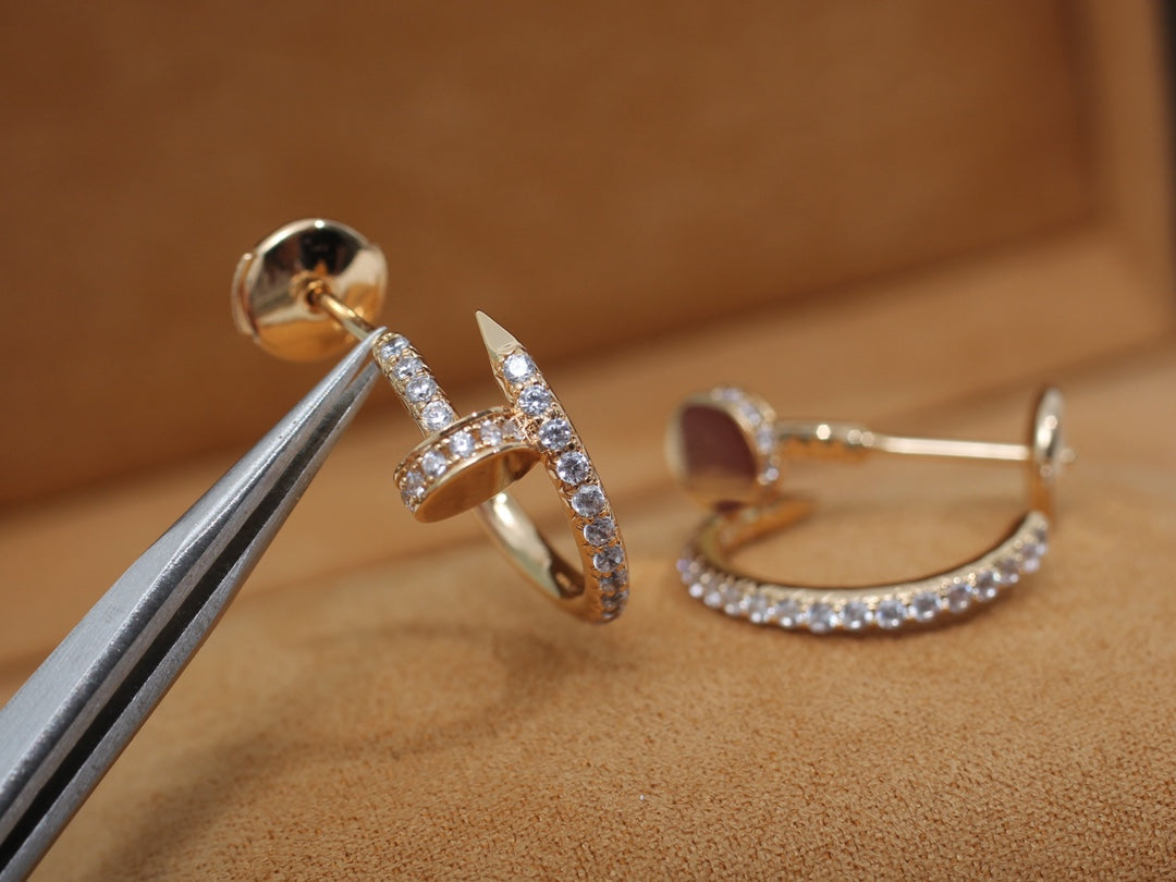 [LumiVibe]JUSTE EARRINGS 12.75MM PINK GOLD DIAMOND