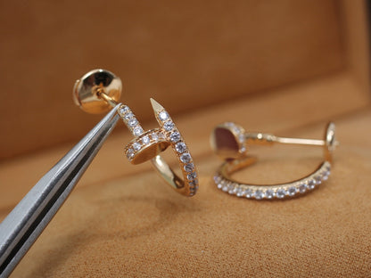 [LumiVibe]JUSTE EARRINGS 12.75MM PINK GOLD DIAMOND