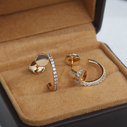 [LumiVibe]JUSTE EARRINGS 12.75MM PINK GOLD DIAMOND