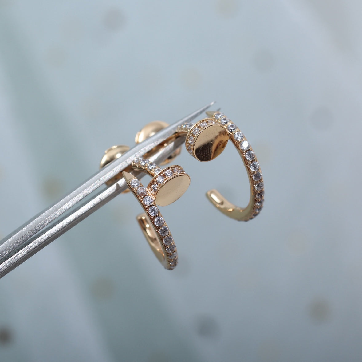 [LumiVibe]JUSTE EARRINGS 12.75MM PINK GOLD DIAMOND