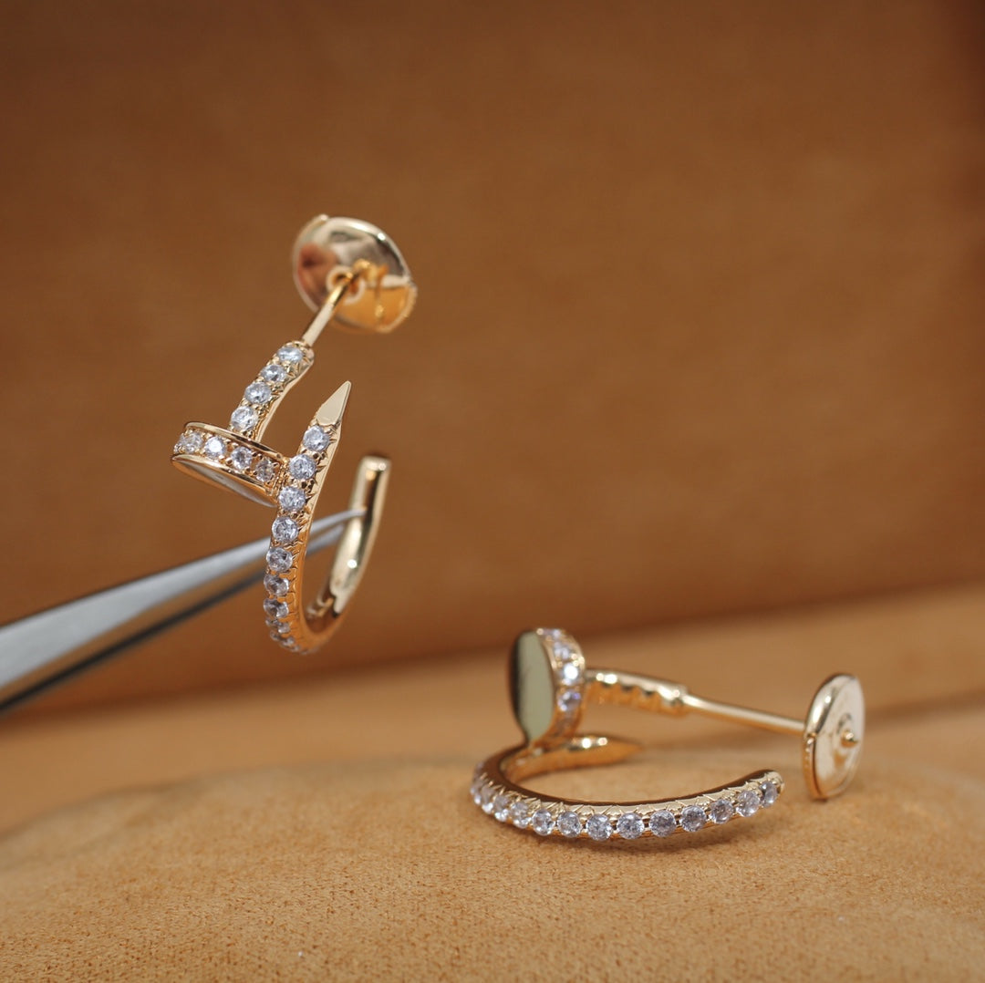 [LumiVibe]JUSTE EARRINGS 12.75MM PINK GOLD DIAMOND