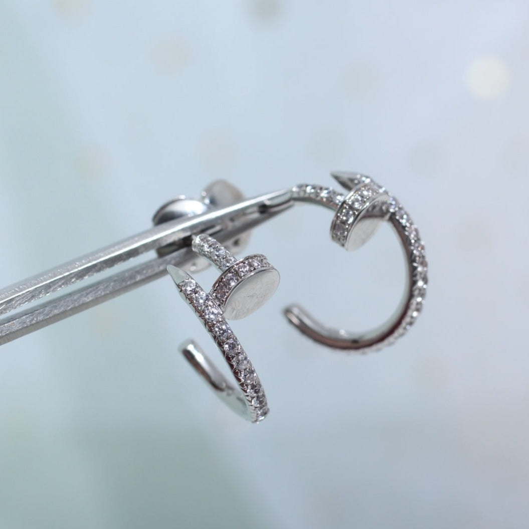[LumiVibe]JUSTE EARRINGS 12.75MM SILVER DIAMOND