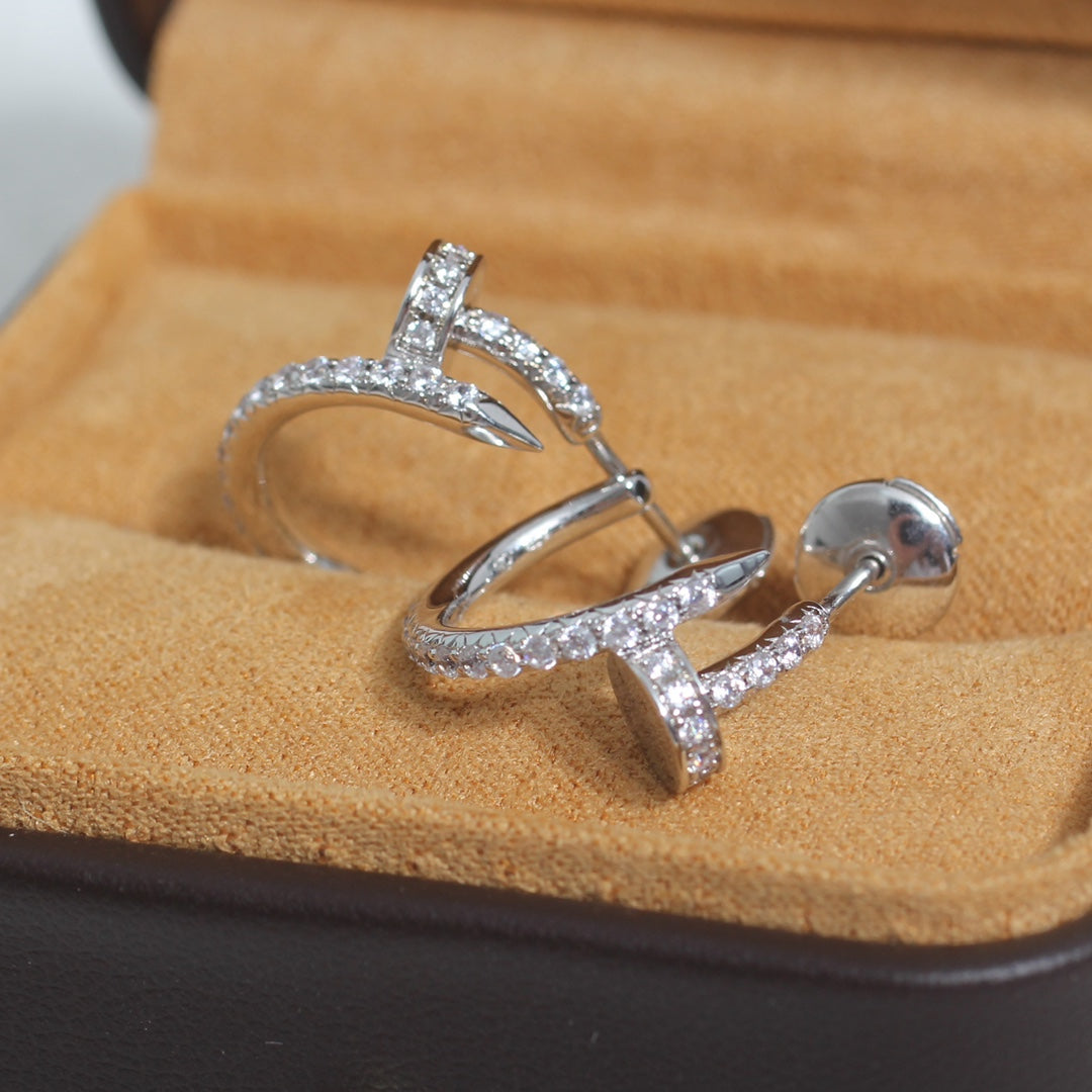 [LumiVibe]JUSTE EARRINGS 12.75MM SILVER DIAMOND
