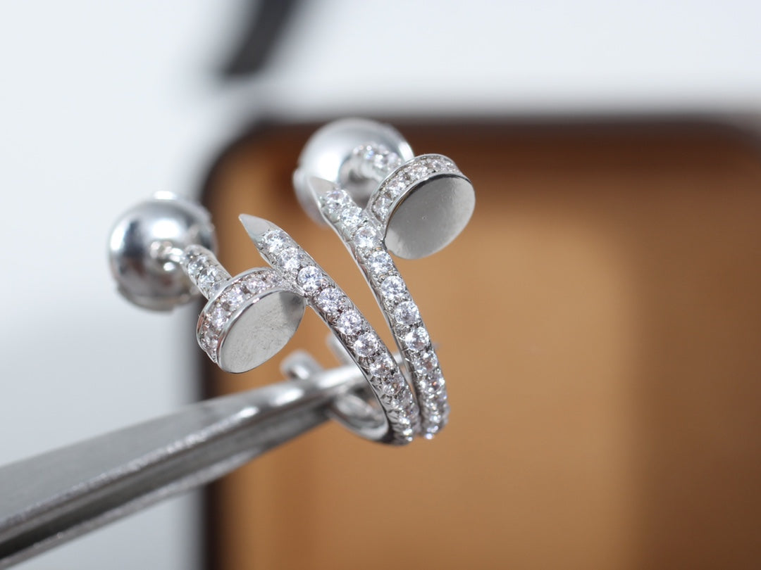 [LumiVibe]JUSTE EARRINGS 12.75MM SILVER DIAMOND