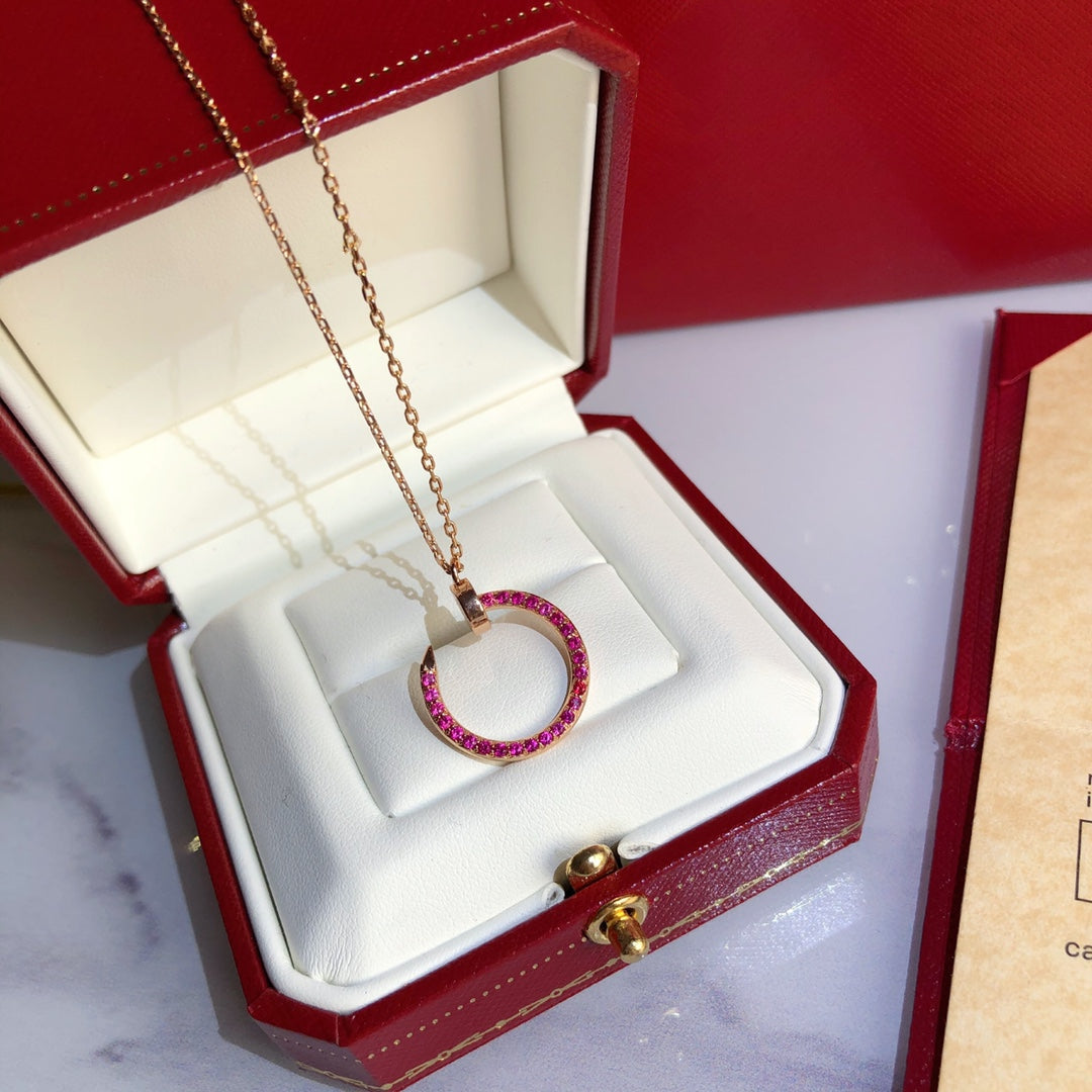[LumiVibe]JUSTE NECKLACE GOLD RED DIAMONDS
