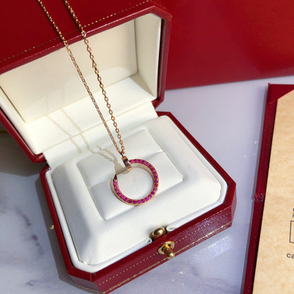 [LumiVibe]JUSTE NECKLACE GOLD RED DIAMONDS