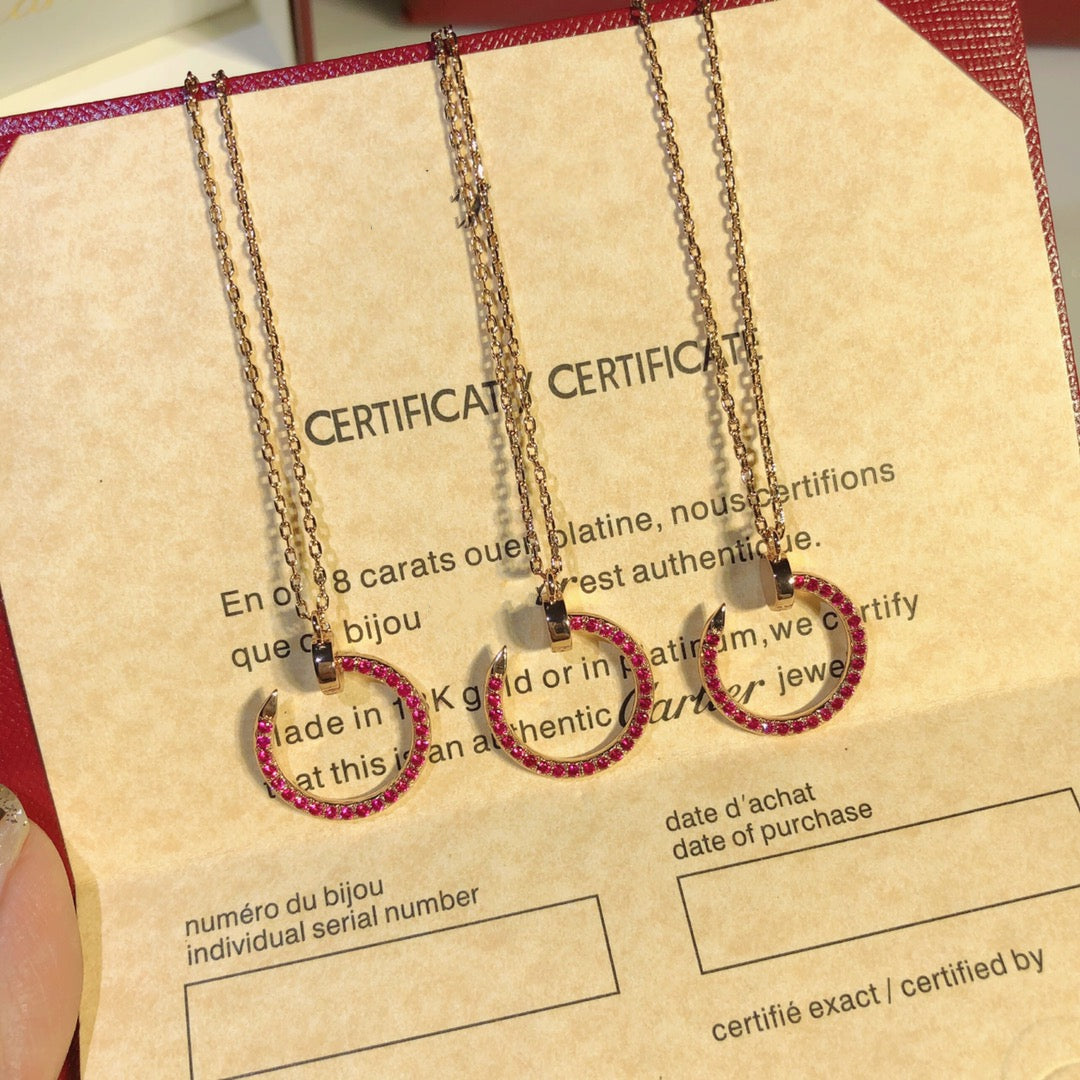 [LumiVibe]JUSTE NECKLACE GOLD RED DIAMONDS