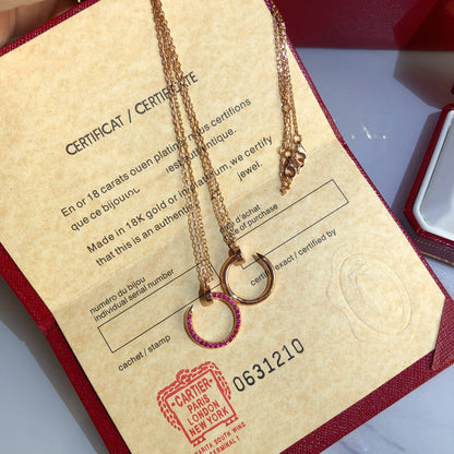 [LumiVibe]JUSTE NECKLACE GOLD RED DIAMONDS
