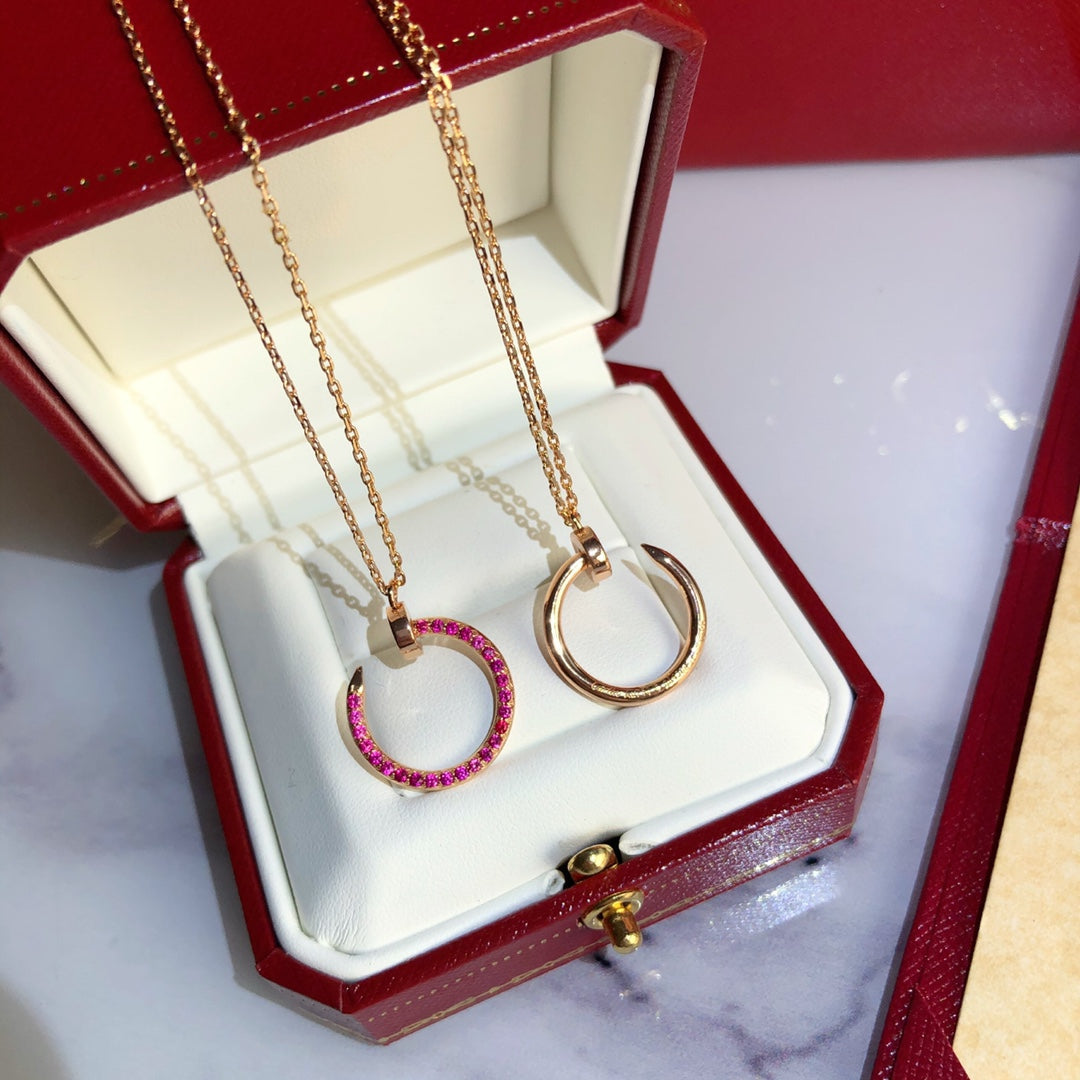 [LumiVibe]JUSTE NECKLACE GOLD RED DIAMONDS