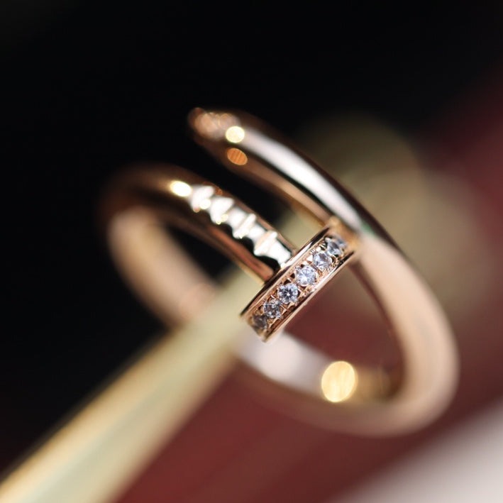 [LumiVibe]JUSTE RING 2.65MM PINK GOLD DIAMOND