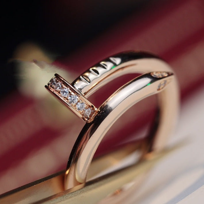 [LumiVibe]JUSTE RING 2.65MM PINK GOLD DIAMOND