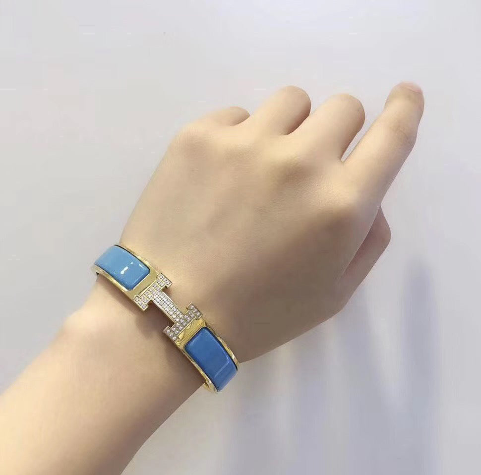 [LumiVibe]H CLOUD BLUE BRACELET GOLD DIAMOND