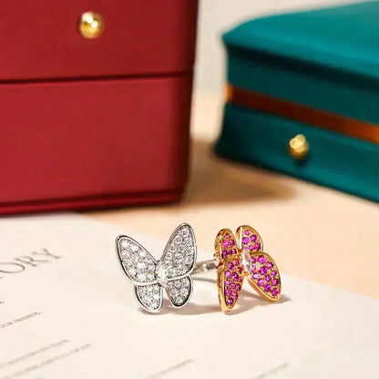 [LumiVibe]TWIN BUTTERFLY DIAMOND RING