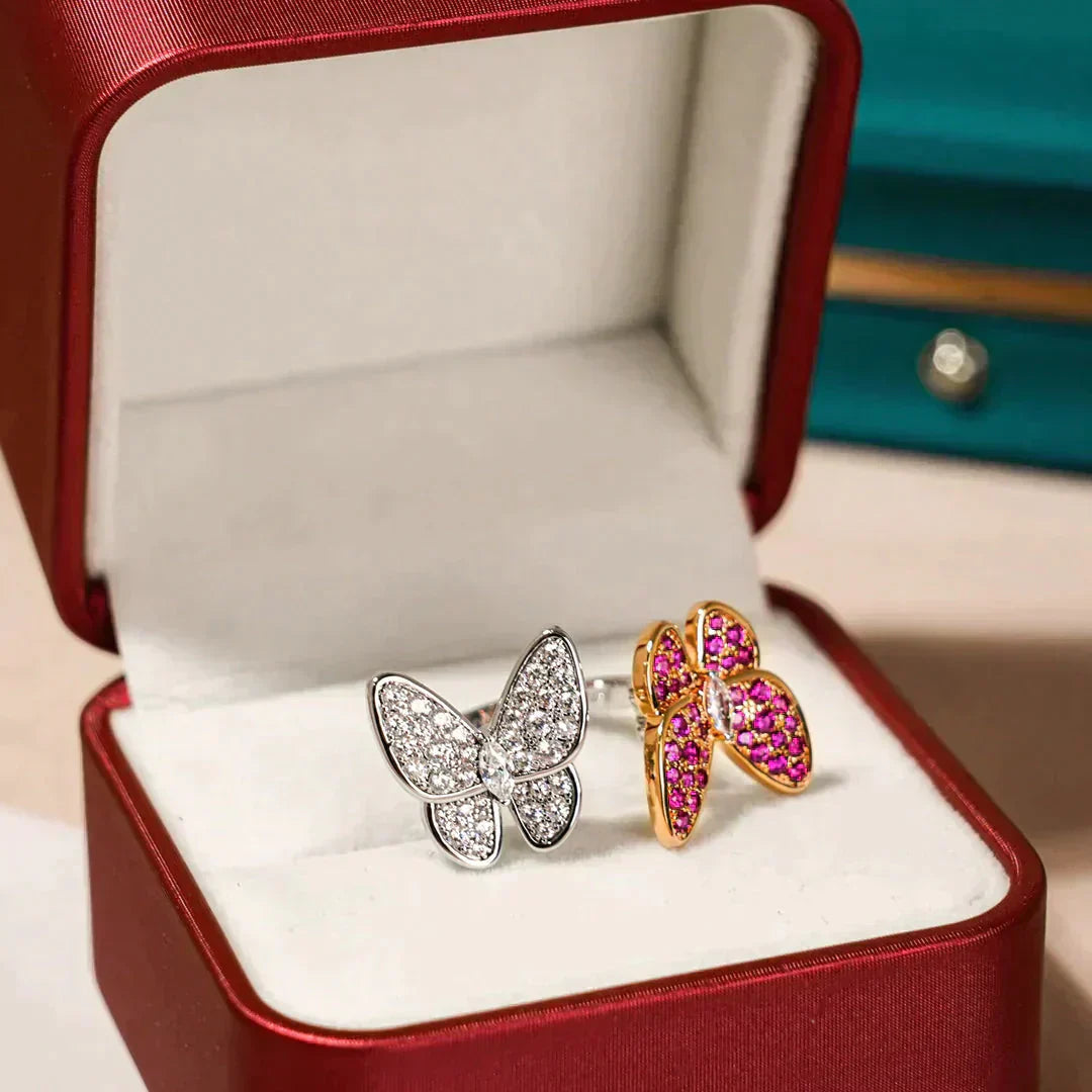 [LumiVibe]TWIN BUTTERFLY DIAMOND RING