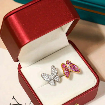 [LumiVibe]TWIN BUTTERFLY DIAMOND RING