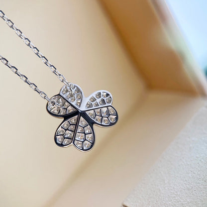 [LumiVibe]CLOVER DIAMOND NECKLACE SILVER