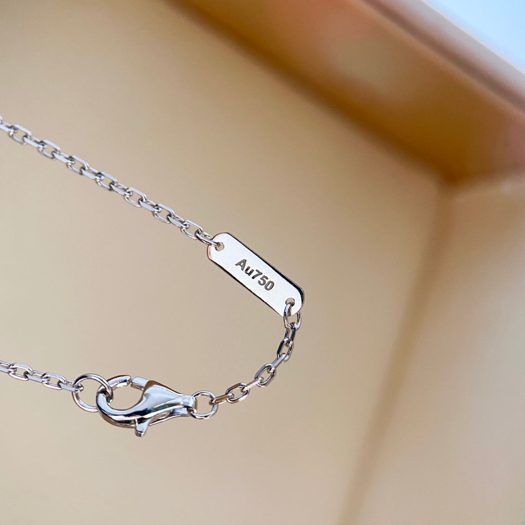 [LumiVibe]CLOVER DIAMOND NECKLACE SILVER