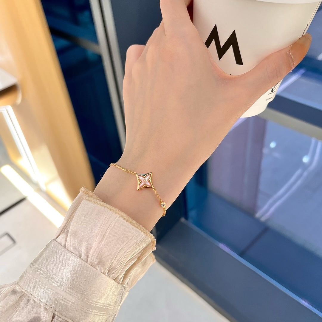 [LumiVibe]STAR 1 DIAMOND PINK GOLD BRACELET