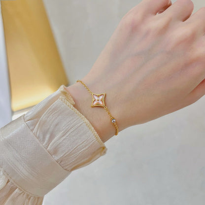 [LumiVibe]STAR 1 DIAMOND PINK GOLD BRACELET