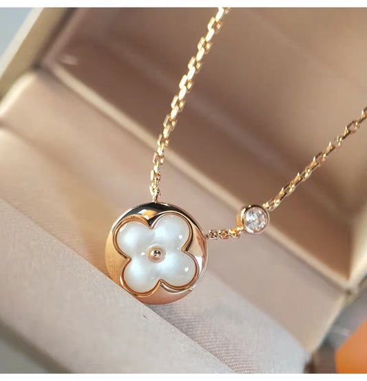 [LumiVibe]SUN MOP GOLD 1 DIAMOND NECKLACE