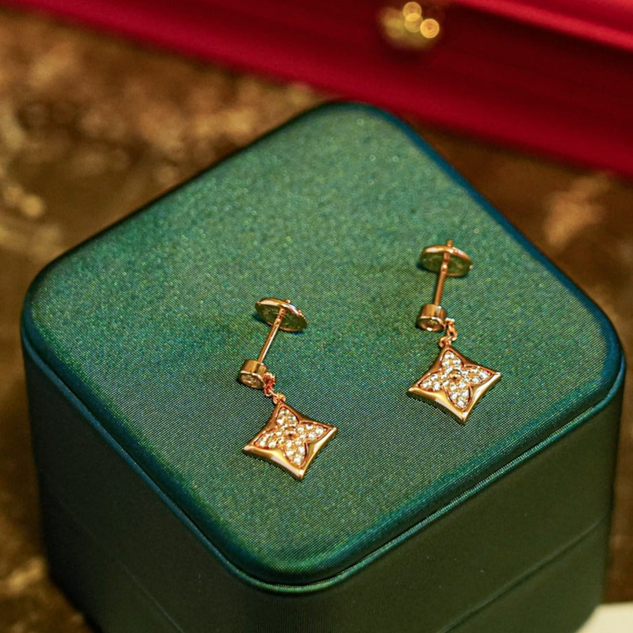 [LumiVibe]STAR DIAMONDS EARRINGS GOLD