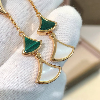 [LumiVibe]DREAM EARRINGS 3 MOTIFS MALACHITE MOP PINK GOLD