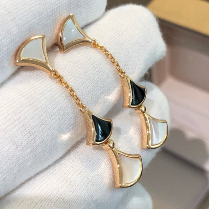 [LumiVibe]DREAM EARRINGS 3 MOTIFS ONYX MOP PINK GOLD