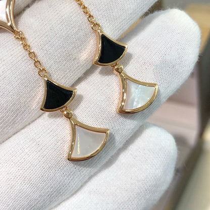 [LumiVibe]DREAM EARRINGS 3 MOTIFS ONYX MOP PINK GOLD