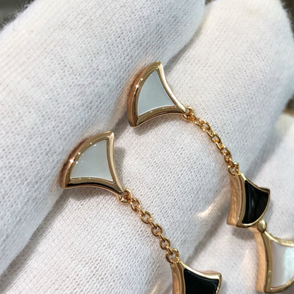 [LumiVibe]DREAM EARRINGS 3 MOTIFS ONYX MOP PINK GOLD