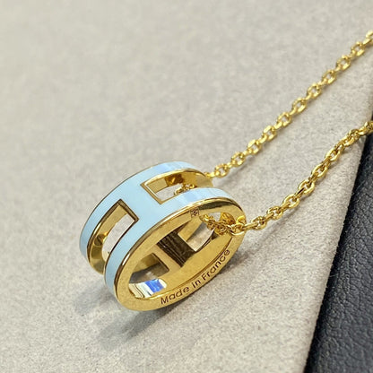 [LumiVibe]POP H LIGHT BLUE NECKLACE