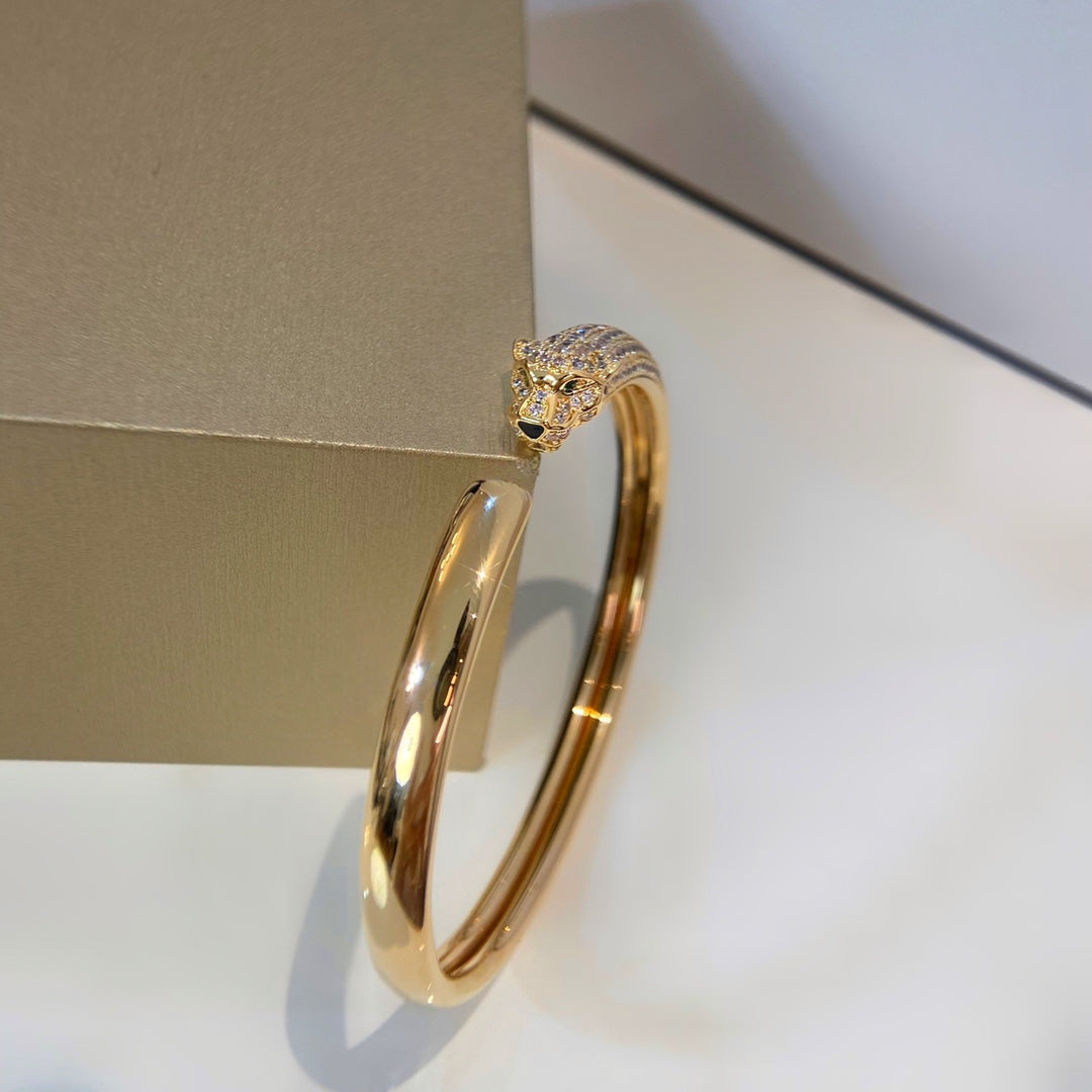 [LumiVibe]PANTHERE GOLD DIAMOND OPEN BRACELET