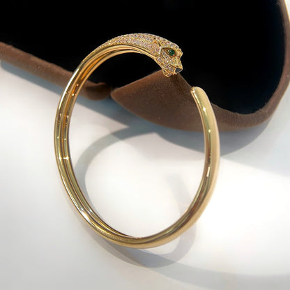 [LumiVibe]PANTHERE GOLD DIAMOND OPEN BRACELET