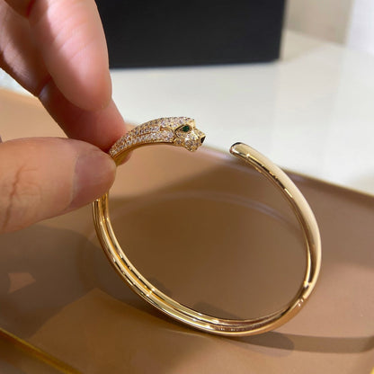 [LumiVibe]PANTHERE GOLD DIAMOND OPEN BRACELET