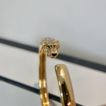 [LumiVibe]PANTHERE GOLD DIAMOND OPEN BRACELET