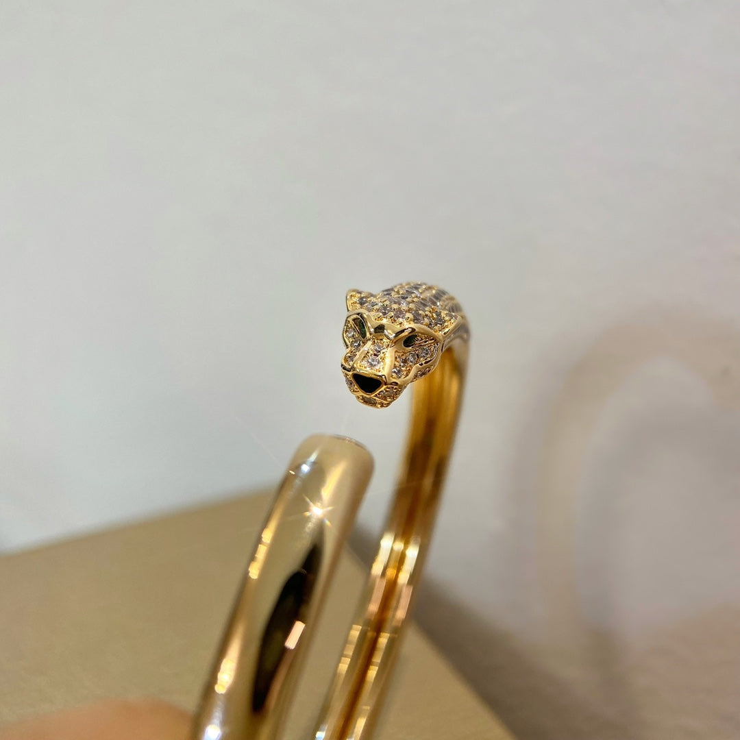 [LumiVibe]PANTHERE GOLD DIAMOND OPEN BRACELET