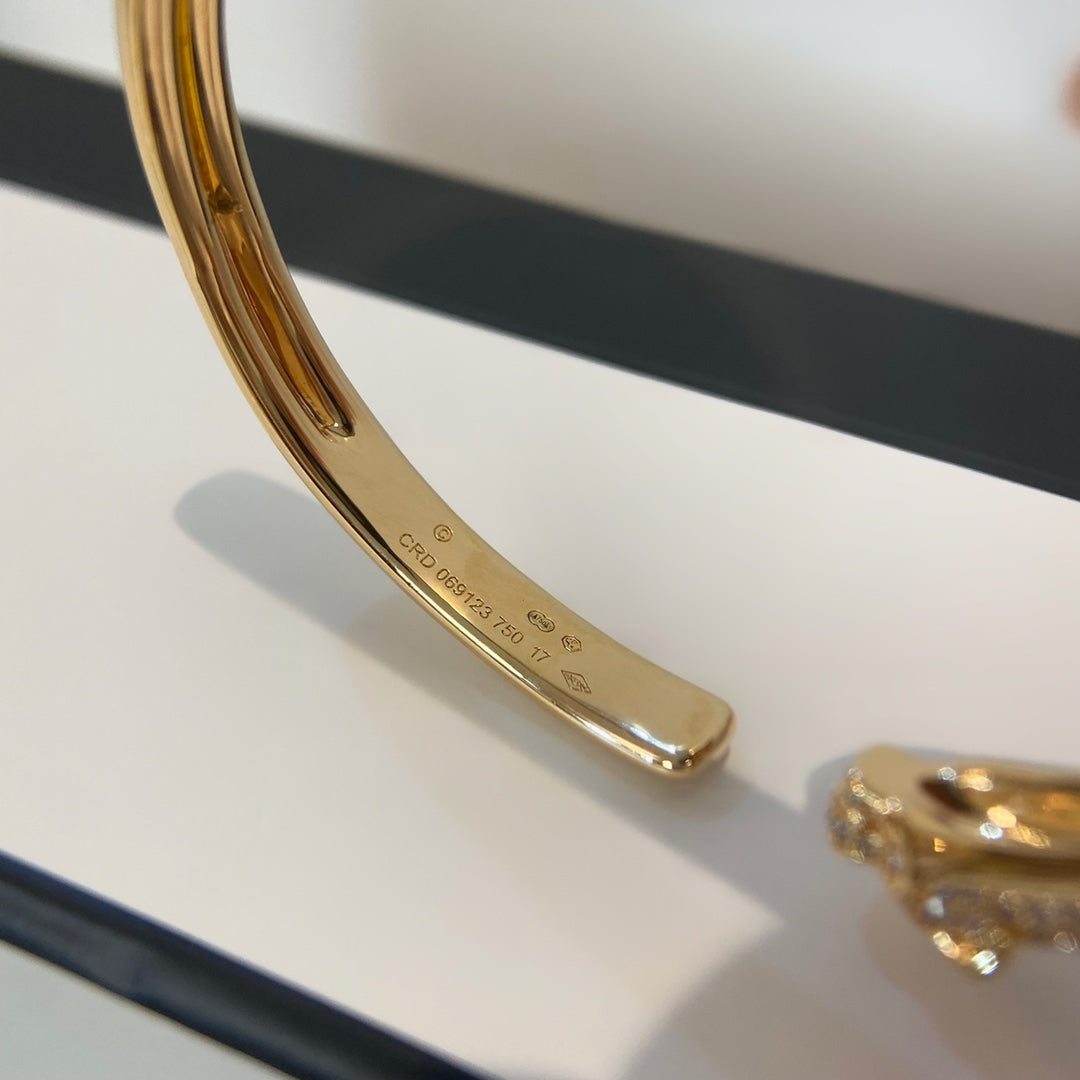 [LumiVibe]PANTHERE GOLD DIAMOND OPEN BRACELET