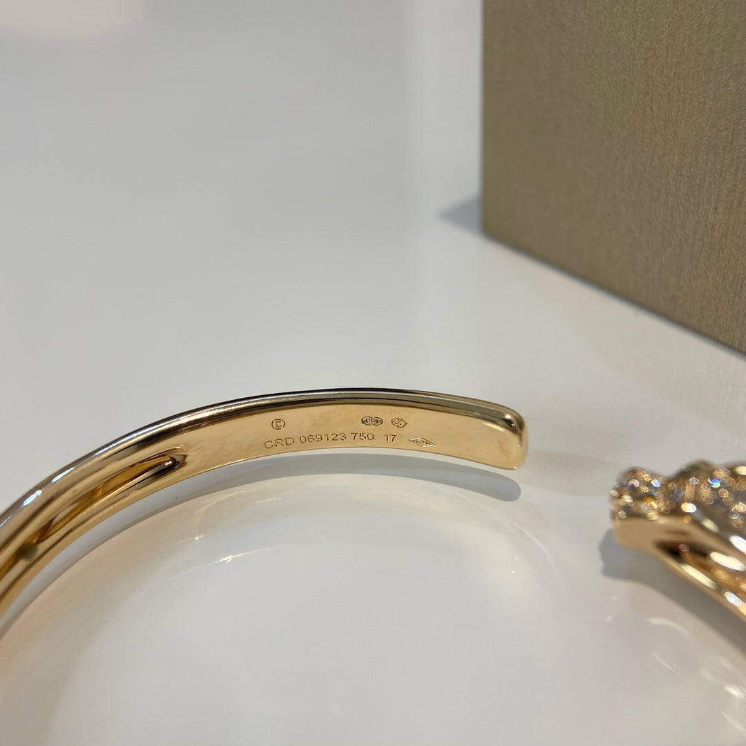 [LumiVibe]PANTHERE GOLD DIAMOND OPEN BRACELET