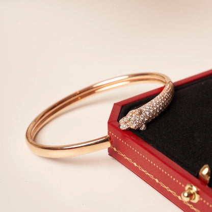 [LumiVibe]PANTHERE ROSE GOLD DIAMOND OPEN BRACELET