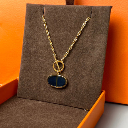 [LumiVibe]CHAINE VERSO BLACK CERAMIC NECKLACE