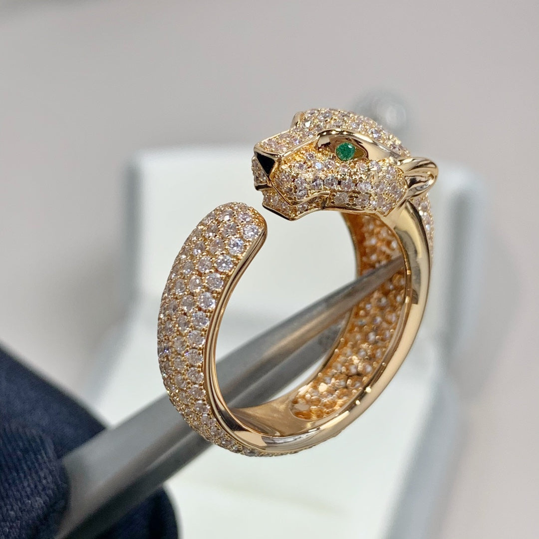 [LumiVibe]PANTHERE PINK GOLD DIAMOND RING