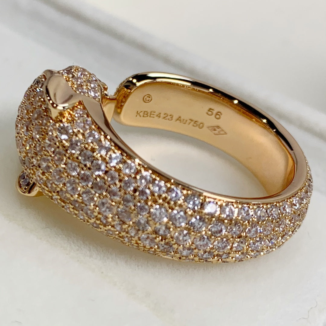 [LumiVibe]PANTHERE PINK GOLD DIAMOND RING