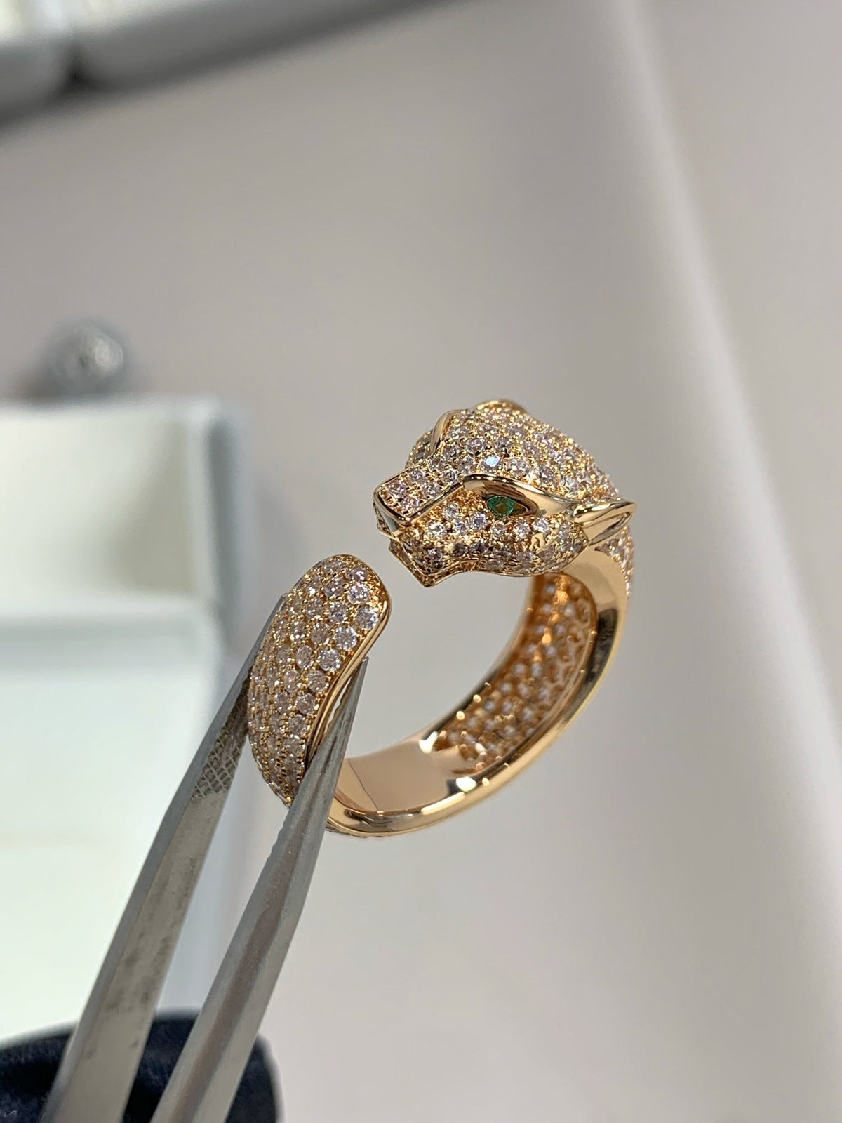 [LumiVibe]PANTHERE PINK GOLD DIAMOND RING