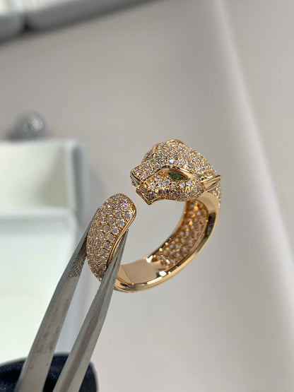 [LumiVibe]PANTHERE PINK GOLD DIAMOND RING