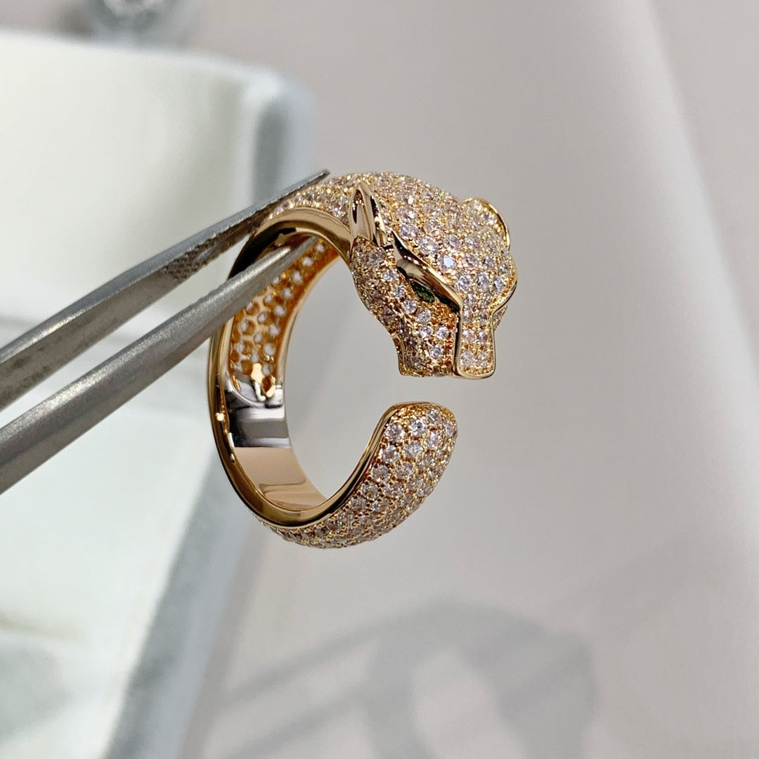 [LumiVibe]PANTHERE PINK GOLD DIAMOND RING