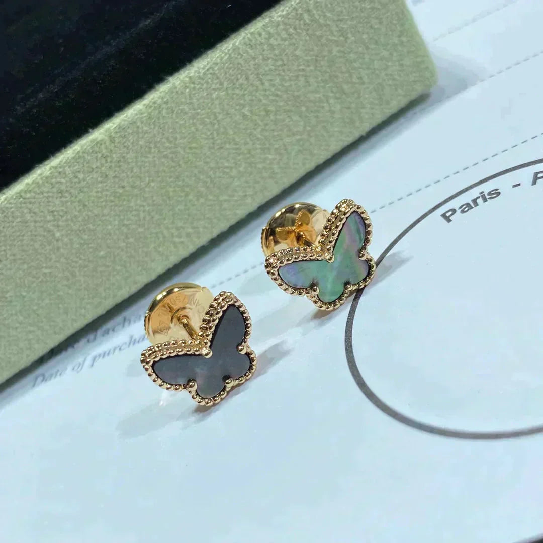 [LumiVibe]BUTTERFLY DARK MOP  EARRINGS